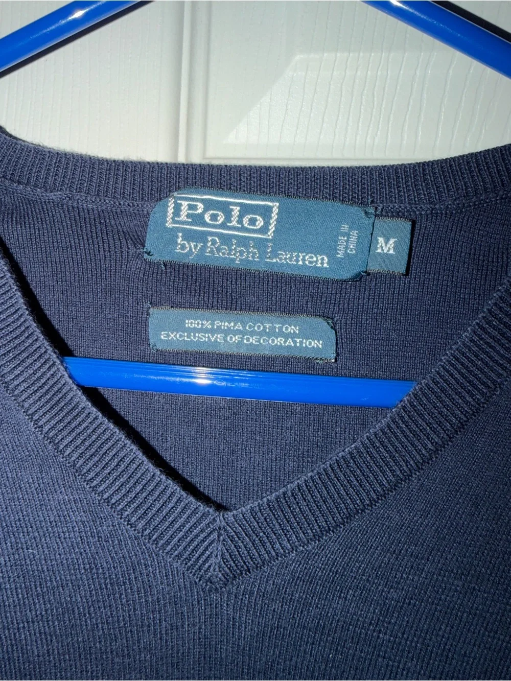 Ralph Lauren Navy V-Neck Sweater Vest with Red Logo